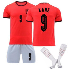 WM 2022/23 England Trikot-Set Nr. 9 Harry Kane Sporttrikot für Erwachsene mit Stutzen, Größe L