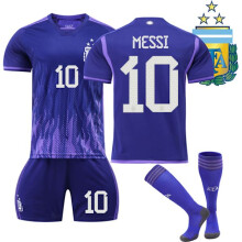 Maillot de sport enfant Argentine, championne du monde, extérieur 3 étoiles, numéro 10 Messi