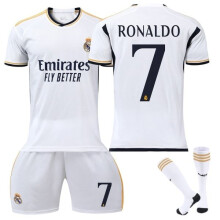 XJ-23-24 Real Madrid Kinder-Heimtrikot Nr. 7 Cristiano Ronaldo 24 24 24