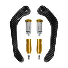 Motorcycle Handlebar Clutch Brake Lever Hand Guard Universal Fit Carbon Fiber Waterproof CNC Aluminum Alloy Gold-3 Color