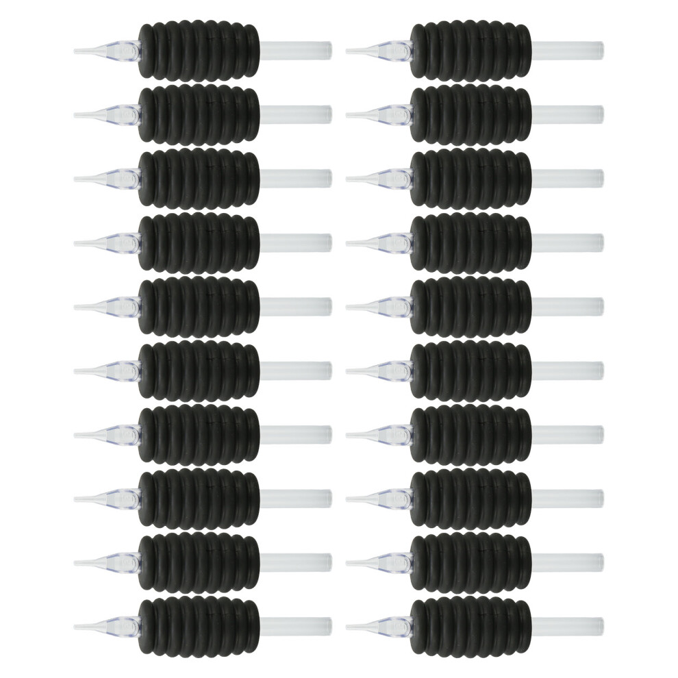Black 20Pcs Silicone Disposable Tattoo Tube Grip 0.98In 5Rt