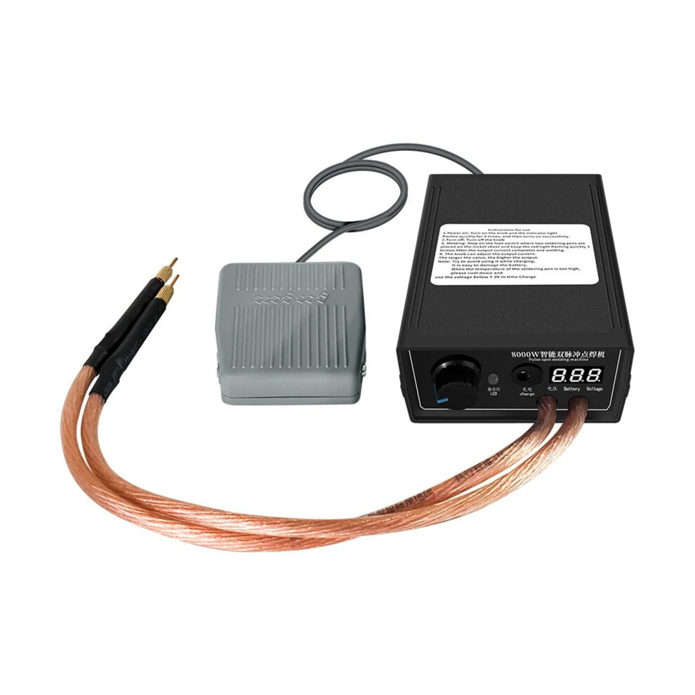 Portable Weld Machine 8000W Spot Welder, 9600Mah Battery, Digital Display, Rechargeable, 18650 Compatible, Nickel Strip 9084446597967