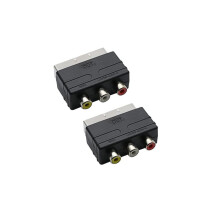 Scart Adapter Converter AV Plug Switcher 3RCA Scart To AV For PS4 TV DVD 2 Pieces