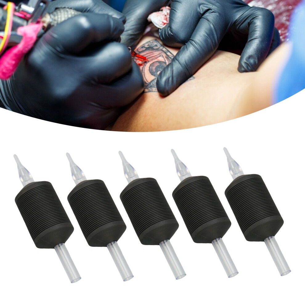 Black 20Pcs 30Mm Silicone Tattoo Machine Handle 5Rt Grip Durable