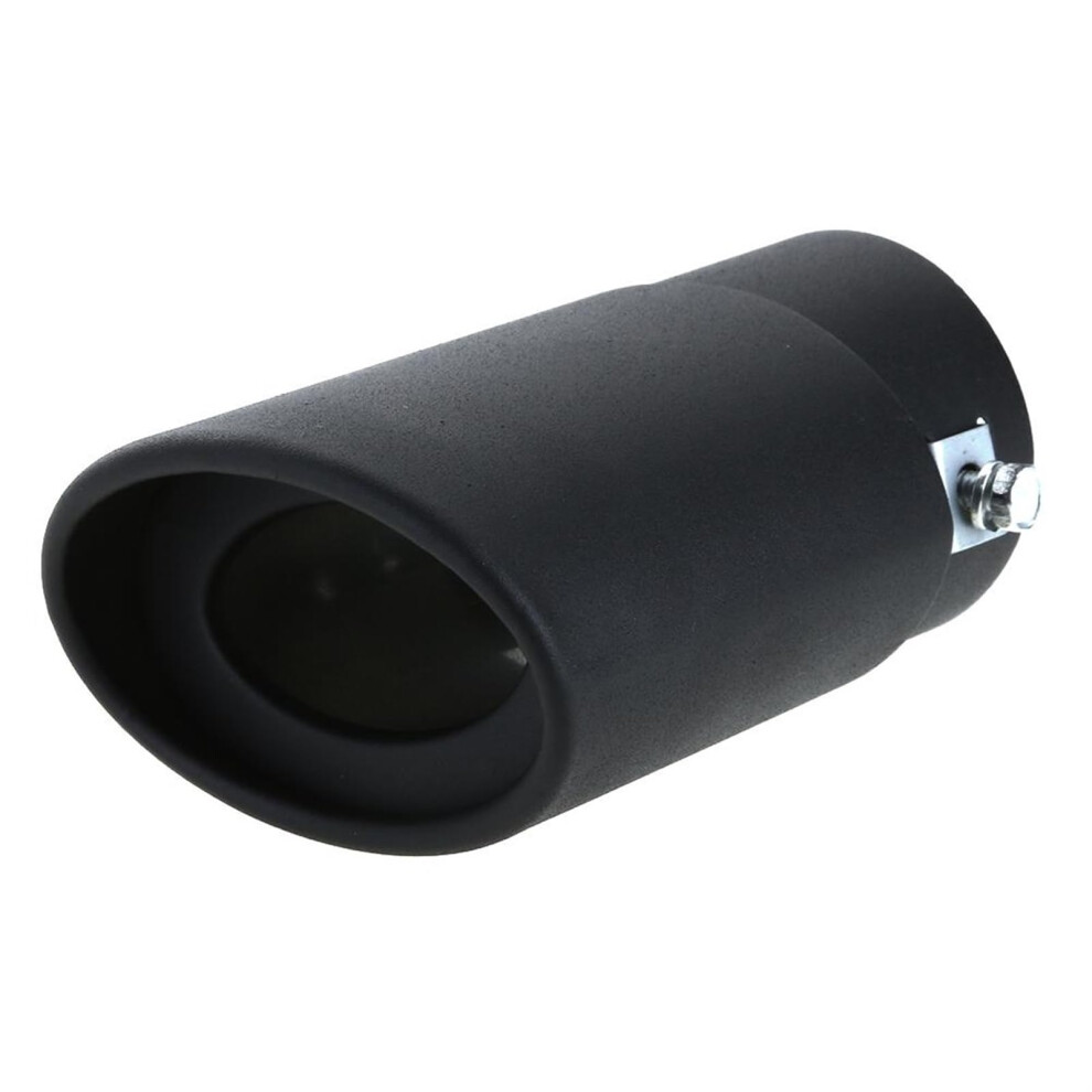 Car Tailpipe 58Mm Universal Stainless Steel Rear Exhaust Tail Muffler Tip Single Outlet Black/Silver 9354506520083