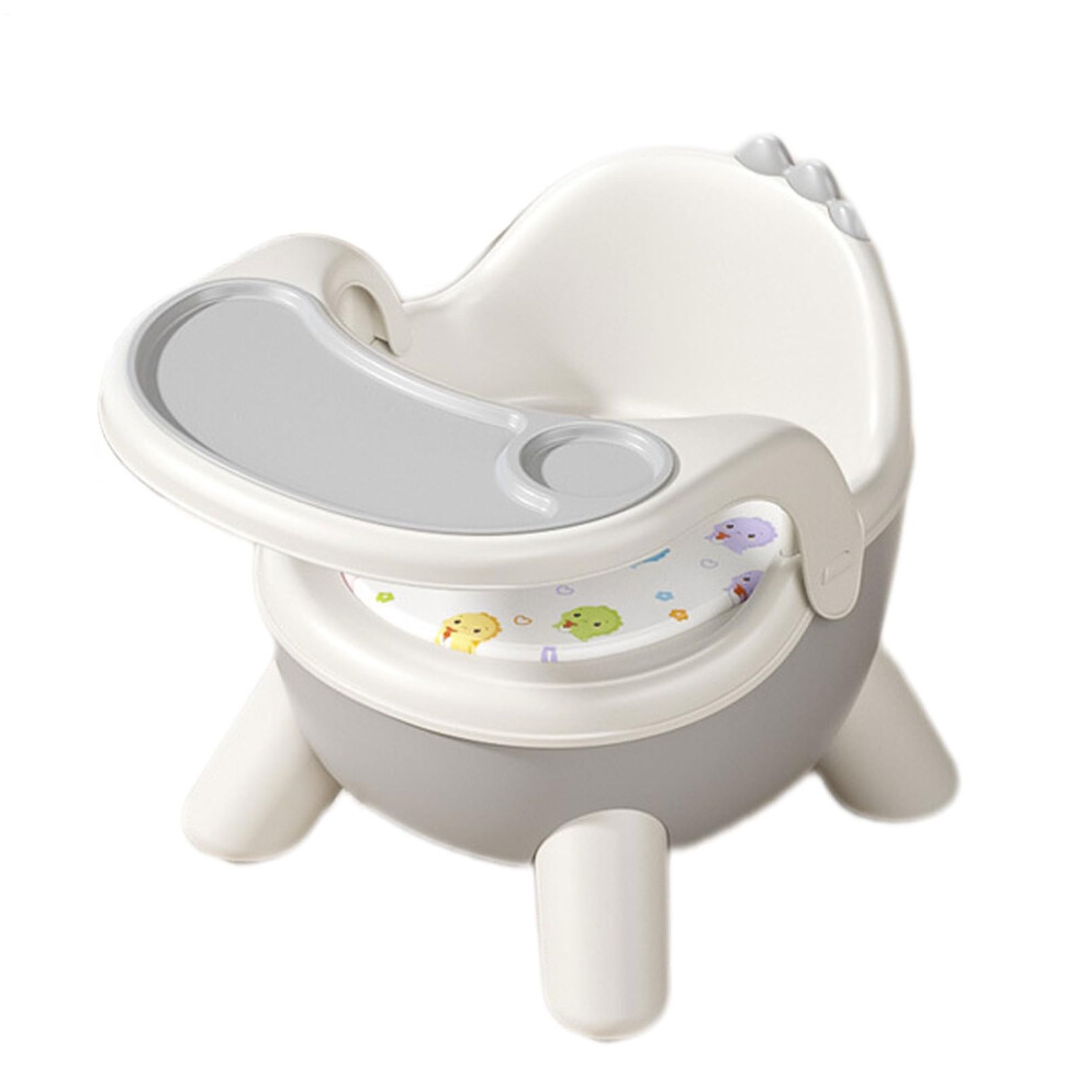 Baby Feeding Chair, Dinosaur Design, Toddler Booster Seat With Sound Feature, Double Tray, 16.93x13.58x12.99 Inches