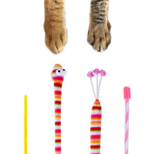 2Stk Katzen-Streichelband Mit Glöckchen Bewegungstraining