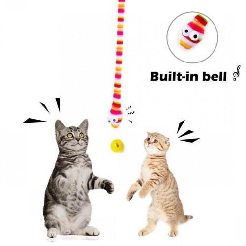 2Stk Katzen-Streichelband Mit Glöckchen Bewegungstraining 1
