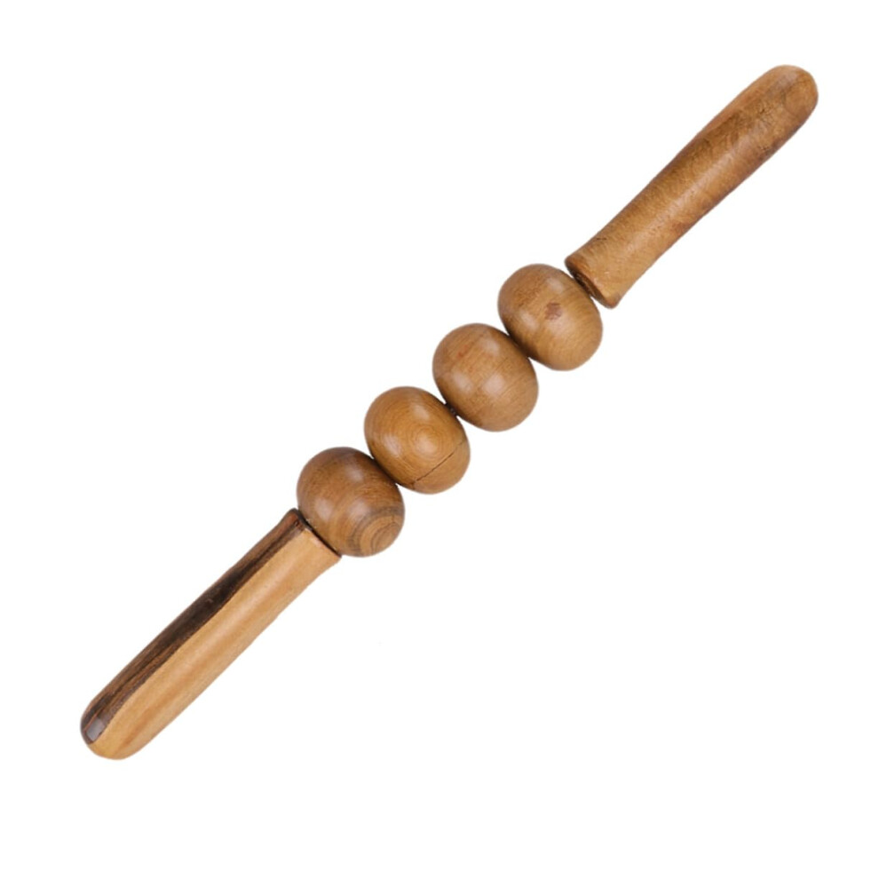Wooden Massage Roller Manual Deep Tissue Massager For Muscle Relief Four-Wheel Design For Neck Shoulders Arms Legs Calves