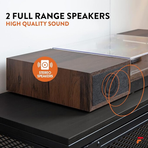 Fenton RP165D Vinyl Record Player with Speakers, Bluetooth Turntable Stereo System 1