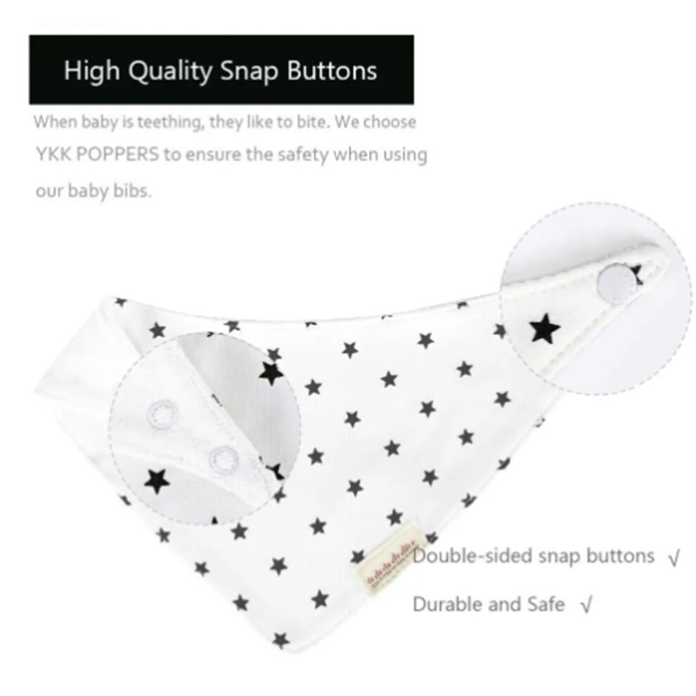 Triangular Baby Bib, Cotton & Resin, 40x28x16cm, Adjustable Buttons