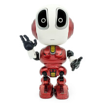 Alloy Mini Talking Robot Toy with LED Eyes, 250mAh USB Rechargeable