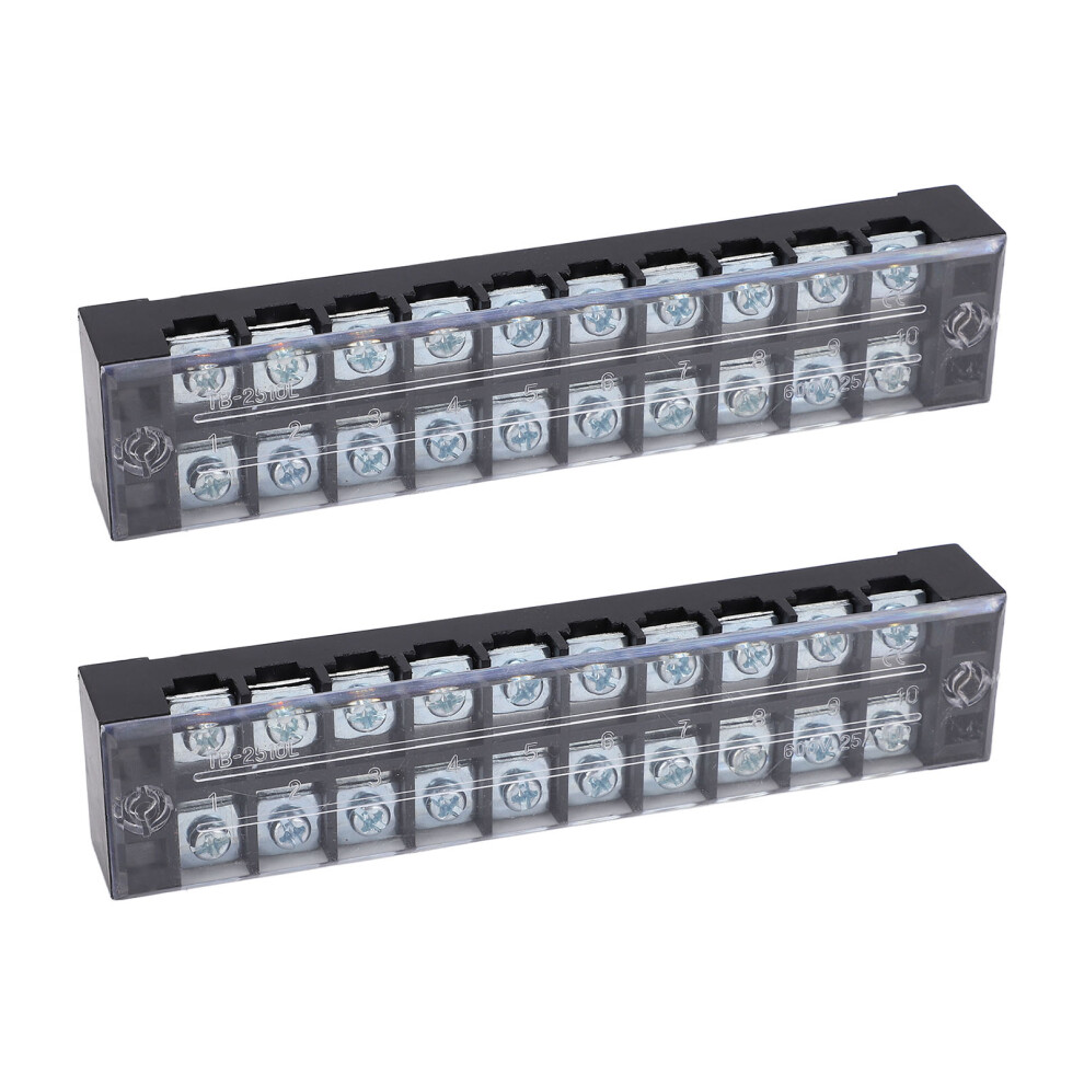 Dual Row 10 Position Terminal Blocks 600V 25A With Dustproof Cover 4651354662701