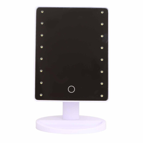 LED Vanity Mirror with 16 LEDs, Touch Control, White, Battery Powered 1