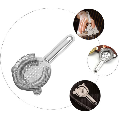 Stainless Steel Ice Strainer Bar Tool For Cocktails, Mixing Drinks, Smooth Surface, Practical Handle 2