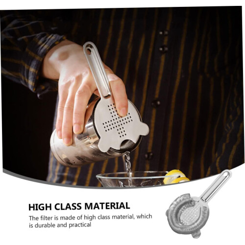 Stainless Steel Ice Strainer Bar Tool For Cocktails, Mixing Drinks, Smooth Surface, Practical Handle 1