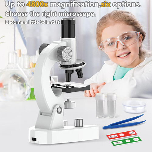200X-4800X Biological Microscope W/Microscope Slides Set for Adults Student 2