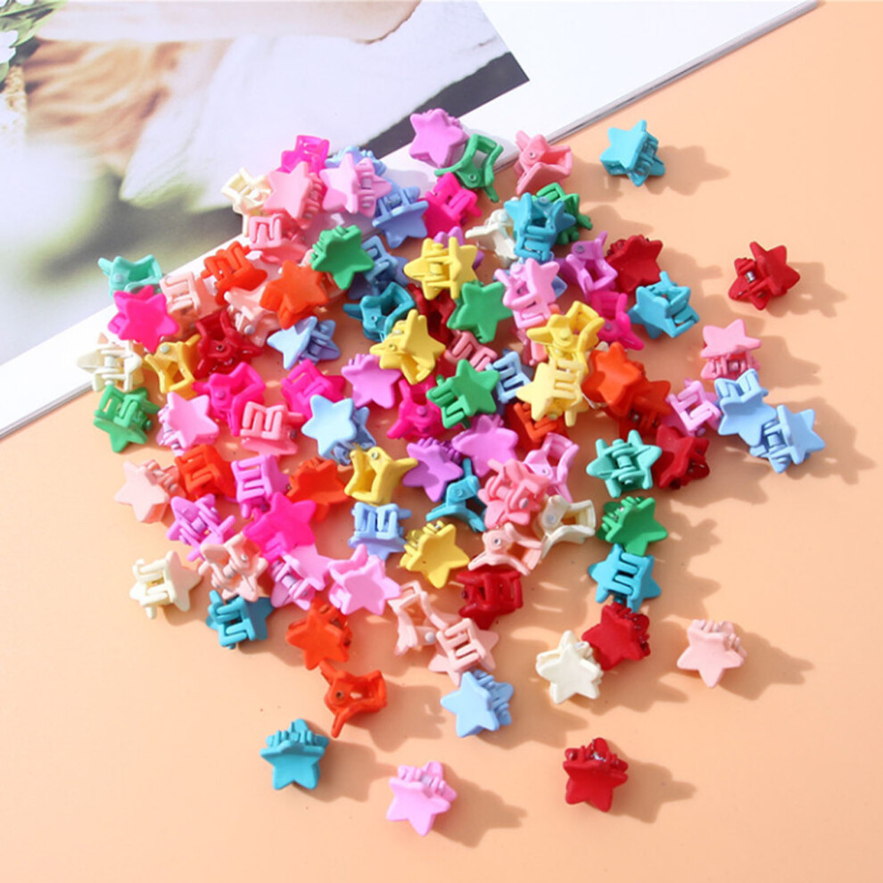 Bright Color Star Mini Hair Claws - 40pcs Lightweight & Durable