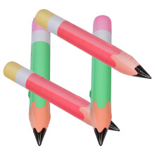 4Stk Aufblasbare Bleistift-Deko PVC Bunt Für Schule Und Kinderparty
