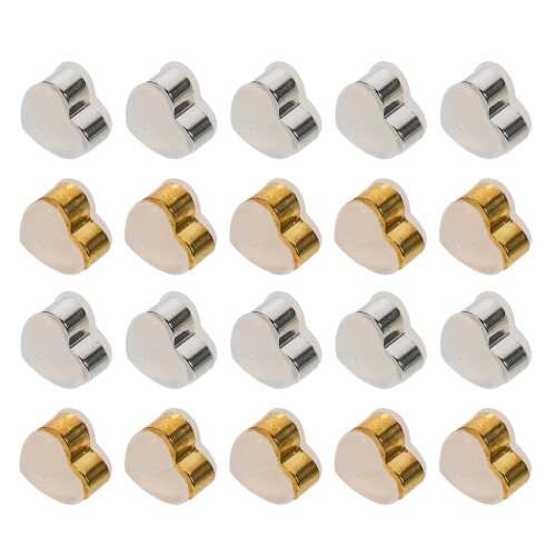 20St Herzförmige Ohrstecker Sicherheitsverschlüsse Silikon