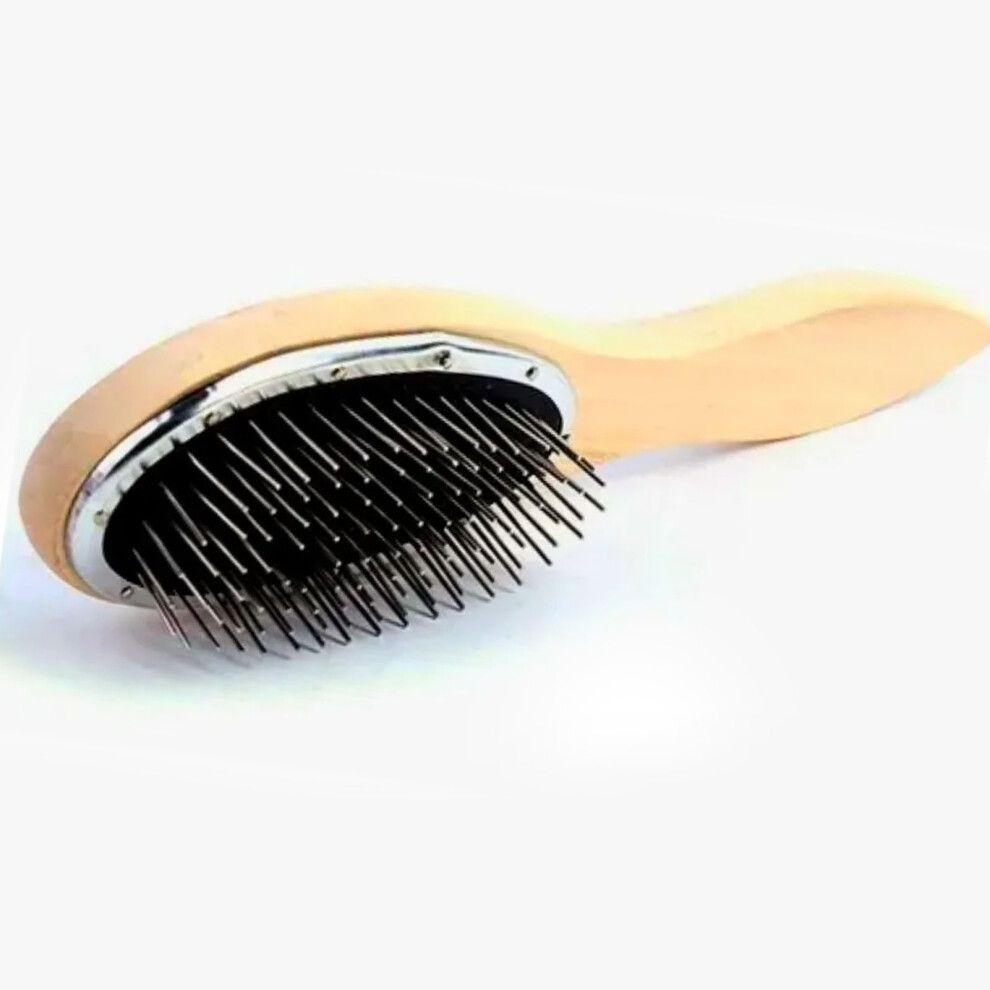 Wig Brush Comb with Wood Handle - Prevents Frizz & Static Electricity