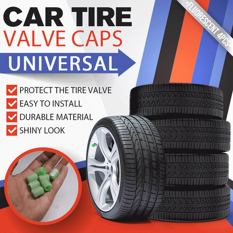 4Pcs Luminous Waterproof Rubber Tire Valve Covers 8Mm Inner Diameter 4971354664865