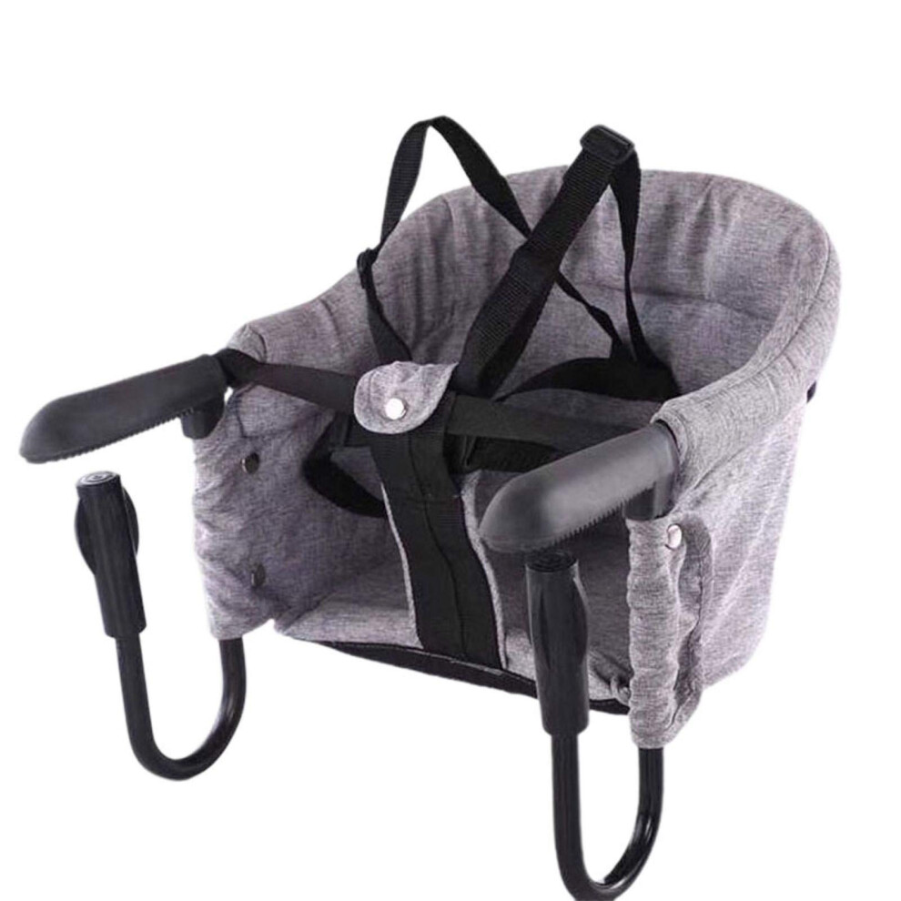 Hook On Chair Clip-On High Chair Fold-Flat Removable Seat Portable Baby Feeding Seat For Home And Travel Grey