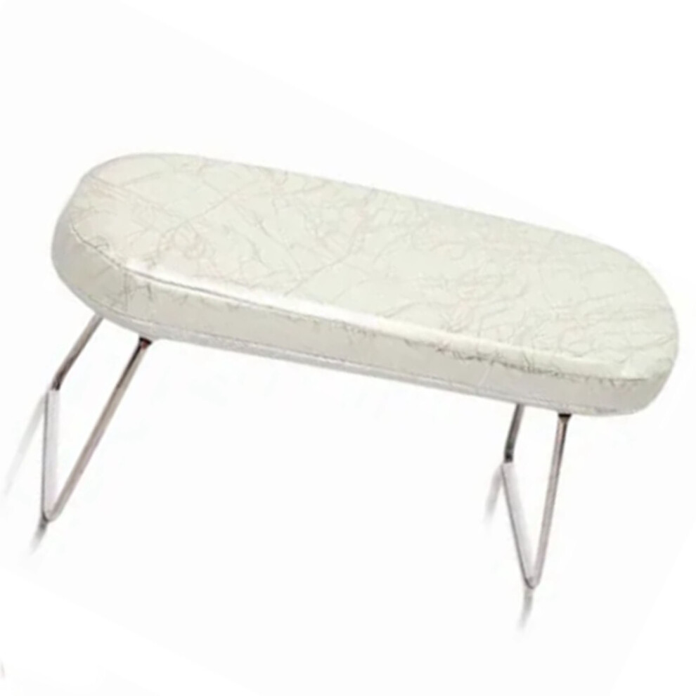 White Pu Leather Nail Arm Rest Cushion - 16.5Cm Tall, Manicure Pillow
