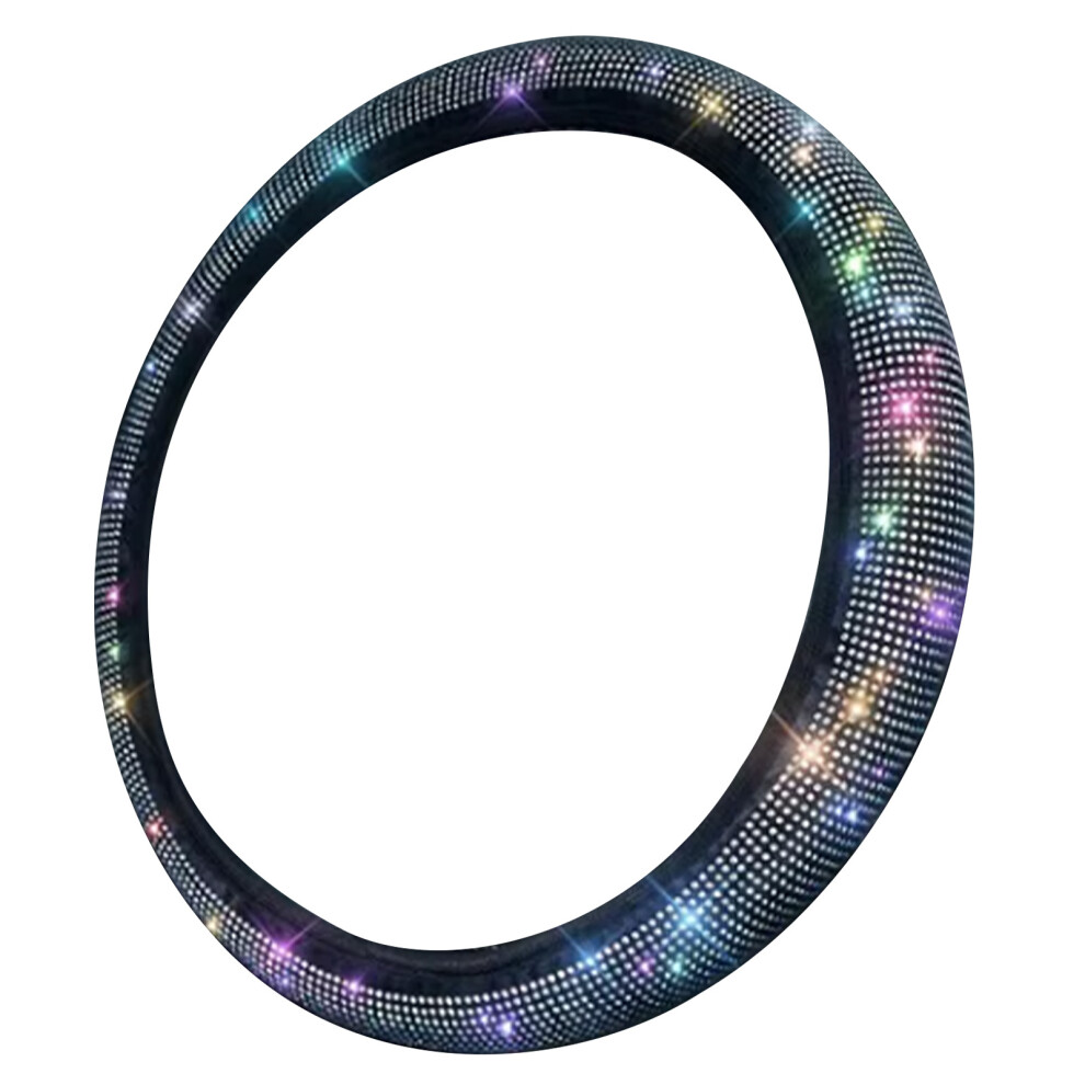 Bling Rhinestone Car Steering Wheel Cover Velvet Glass Anti-Slip Decoration 9391354666396