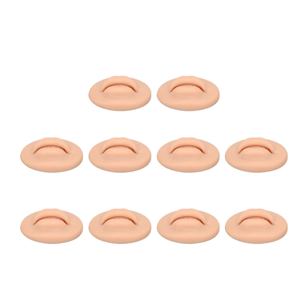 Silicone 10PCS Practice Fake Lips Open Mouth 3D Lips for Teaching & Training