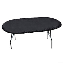210D Oxford Cloth Poker Table Cover Dustproof Water-Resistant Card Game Table Protector 244x112cm Black Grey
