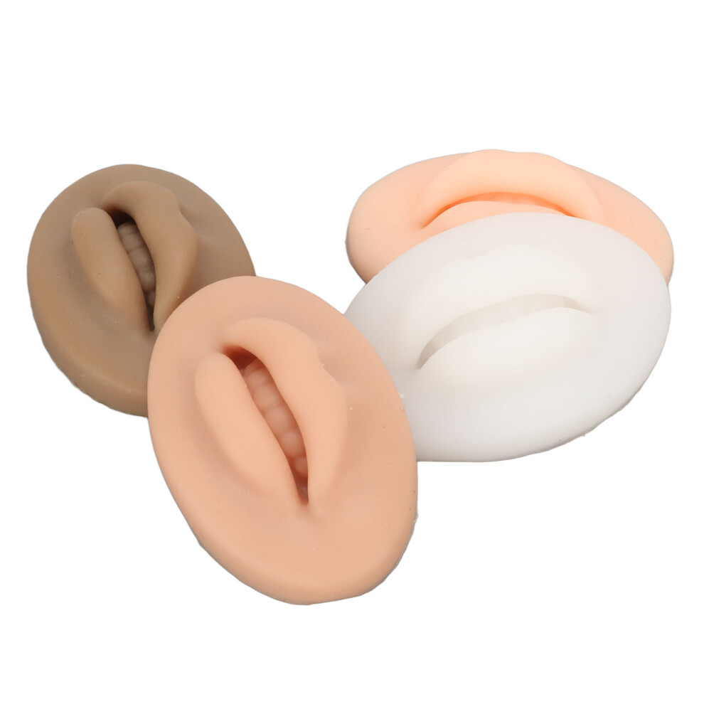 Flexible Silicone Lip Models for Tattoo Practice Set - 4 Pcs Mixed Tones