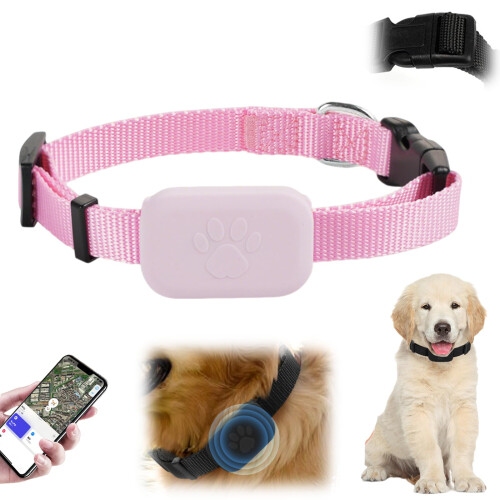 Cat Tracker Collar For Small Cats 2025 Pink Cat GPS Tracker Collar No Monthly Fee Find Function for Apple And Android
