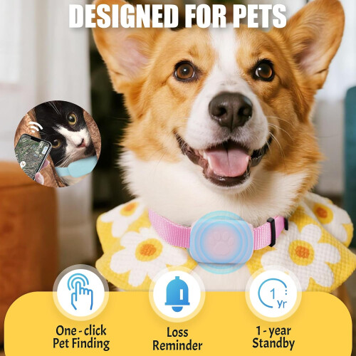 Cat Tracker Collar For Small Cats 2025 Pink Cat GPS Tracker Collar No Monthly Fee Find Function for Apple And Android 2