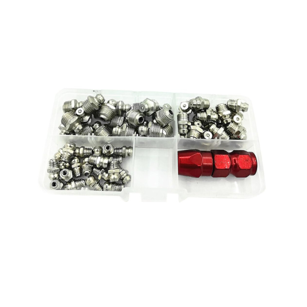 Grease Nipples 61 Piece Assorted Straight Flat Head For Grease Gun Cartridges High Temperature Use 9084446600605
