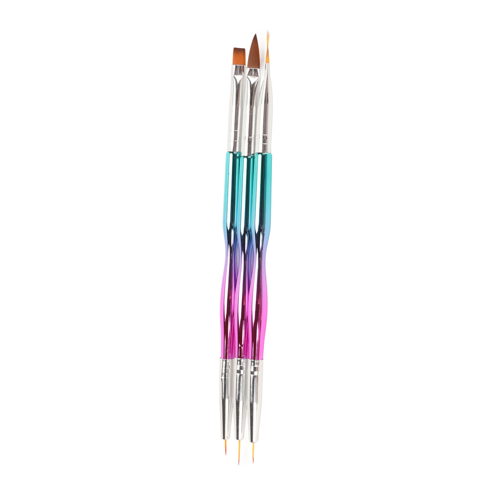 Durable 3pcs Nail Liner Brushes with ABS & Nylon for Perfect Manicures