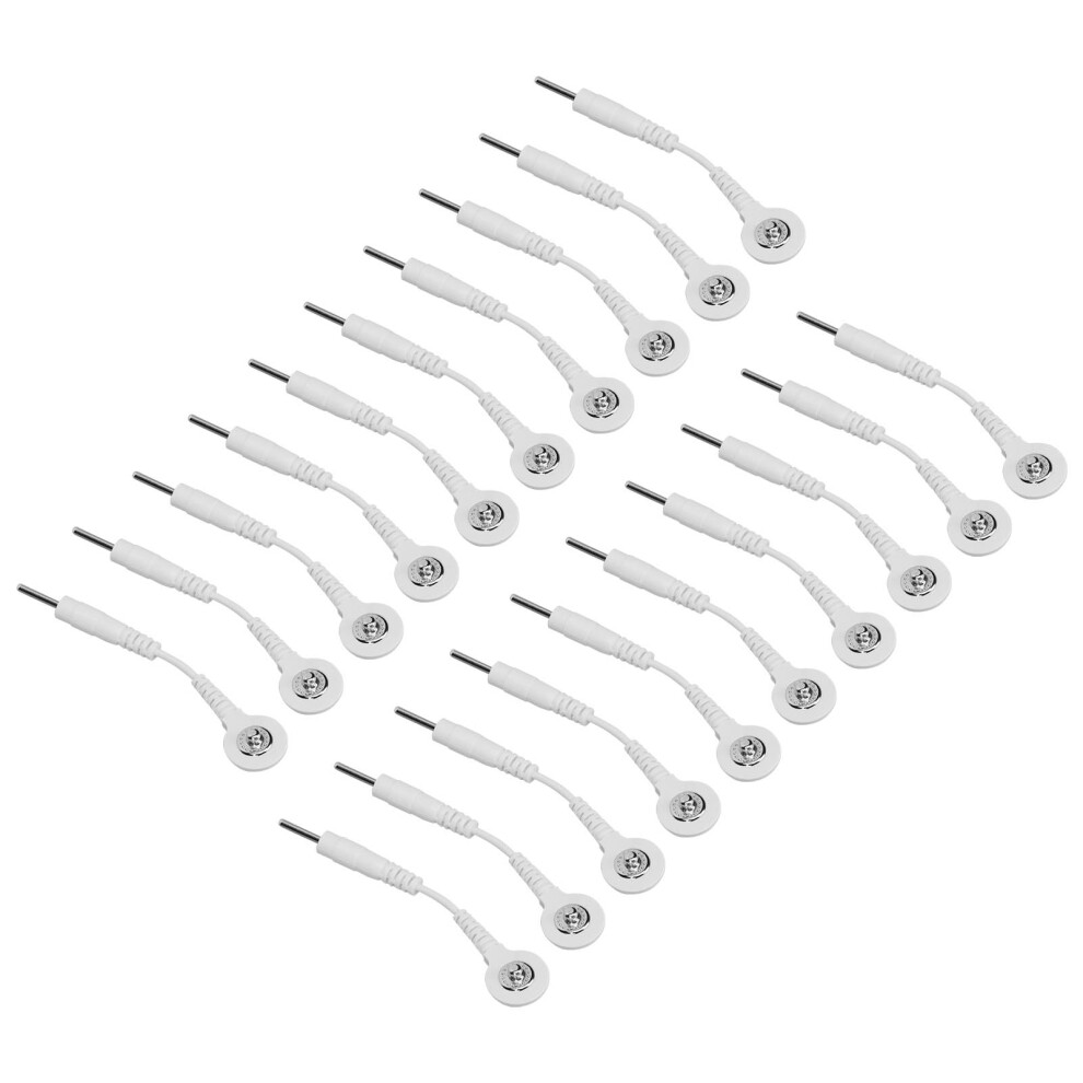 20Pcs Electrode Wires 2.0in for Therapeutic Instruments White