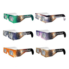 Lot de 6 lunettes d'éclipse solaire en couleur avec cadre en papier imprimé - Nouveauté