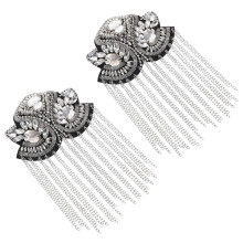Een Paar Zilveren Retro Punk Epauletten Vintage Metal Schouderinsignes