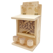 Wood Squirrel Bench Feeder 15.5x12.5x26.5 Cm Waterproof Window Feeder 3 Stools Chipmunk Feeder For Windowsill Garden