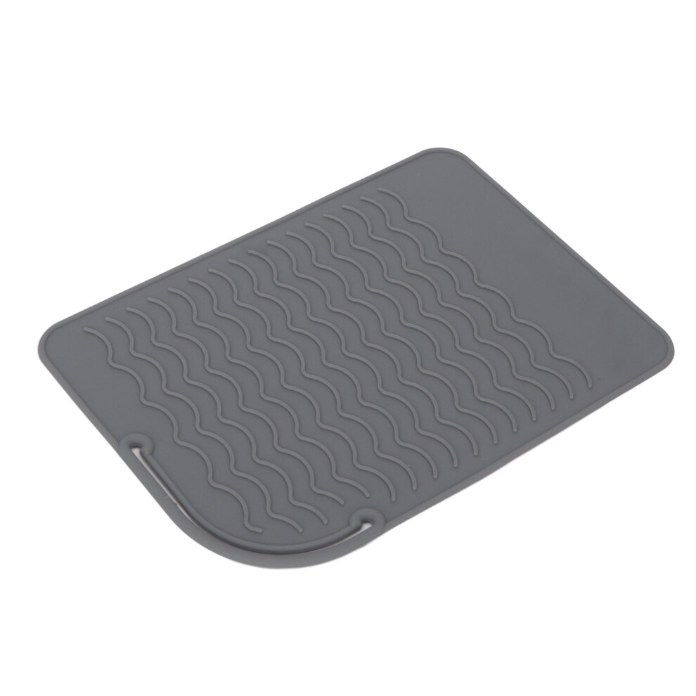 Grey Heat Insulation Silicone Mat Corrugated Pattern Anti Skid 30Cm