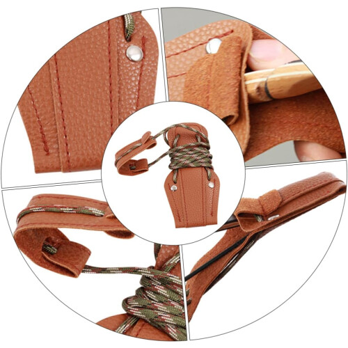 Leather Bow Stringer Rope For Archery Recurve And Longbows Stringer Tool Drawstring Cord Threader 2