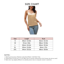 Champagner-Satin-Tanktop - V-Ausschnitt am Rücken S-XXL