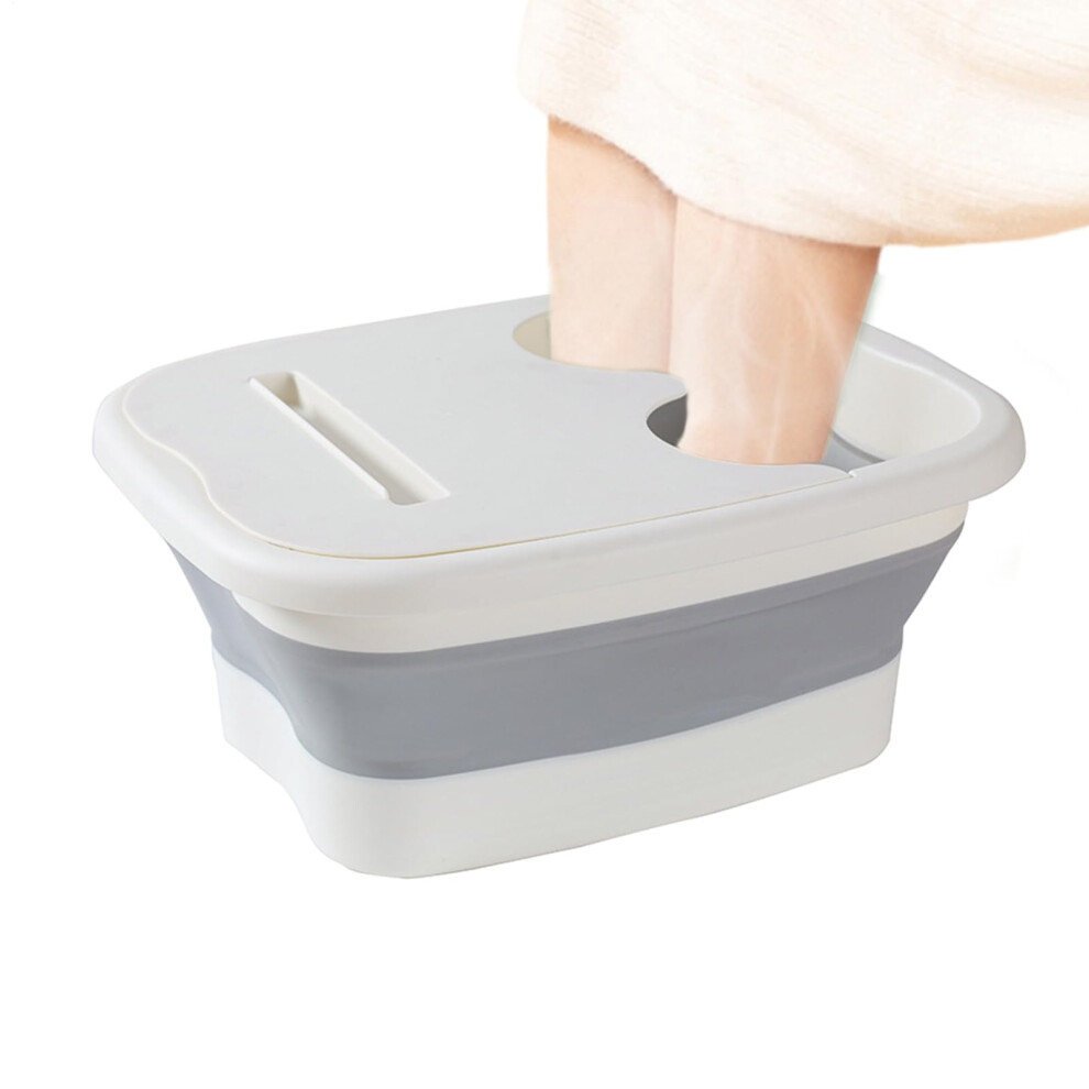 White Folding Foot Bathtub, Portable Soaking Basin, Spa Massage Bucket, Home Pedicure, Post-Workout Recovery