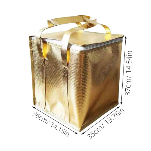 Isolierte Lebensmitteltasche Zipper Design Goldene Take-Away Bag 1