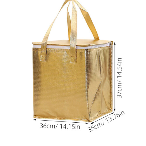 Isolierte Lebensmitteltasche Zipper Design Goldene Take-Away Bag 2