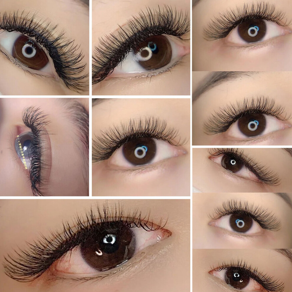 Black Mixed Fluffy Eyelash Extensions 8Â15Mm 12 Rows Cluster