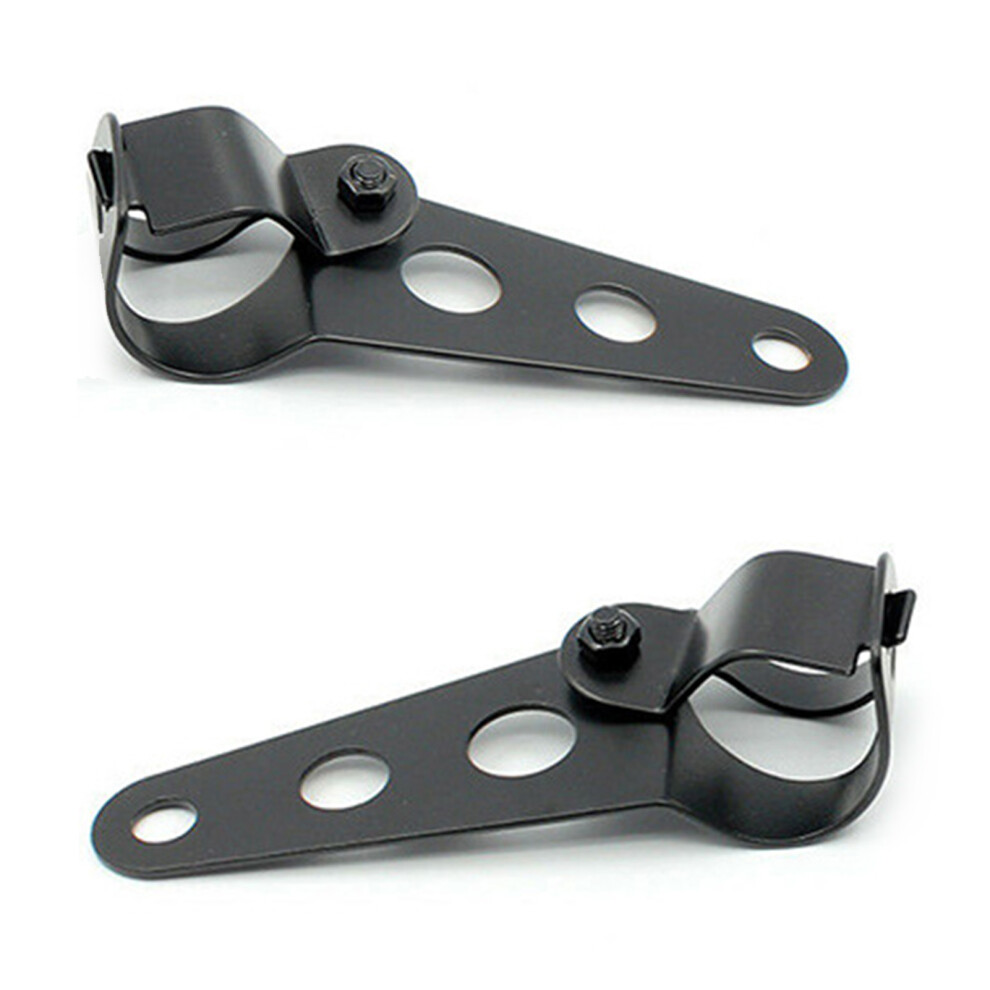 2 Pcs Aluminum Motorcycle Headlight Mounts Fits 35-43Mm Forks Black 7671354680113