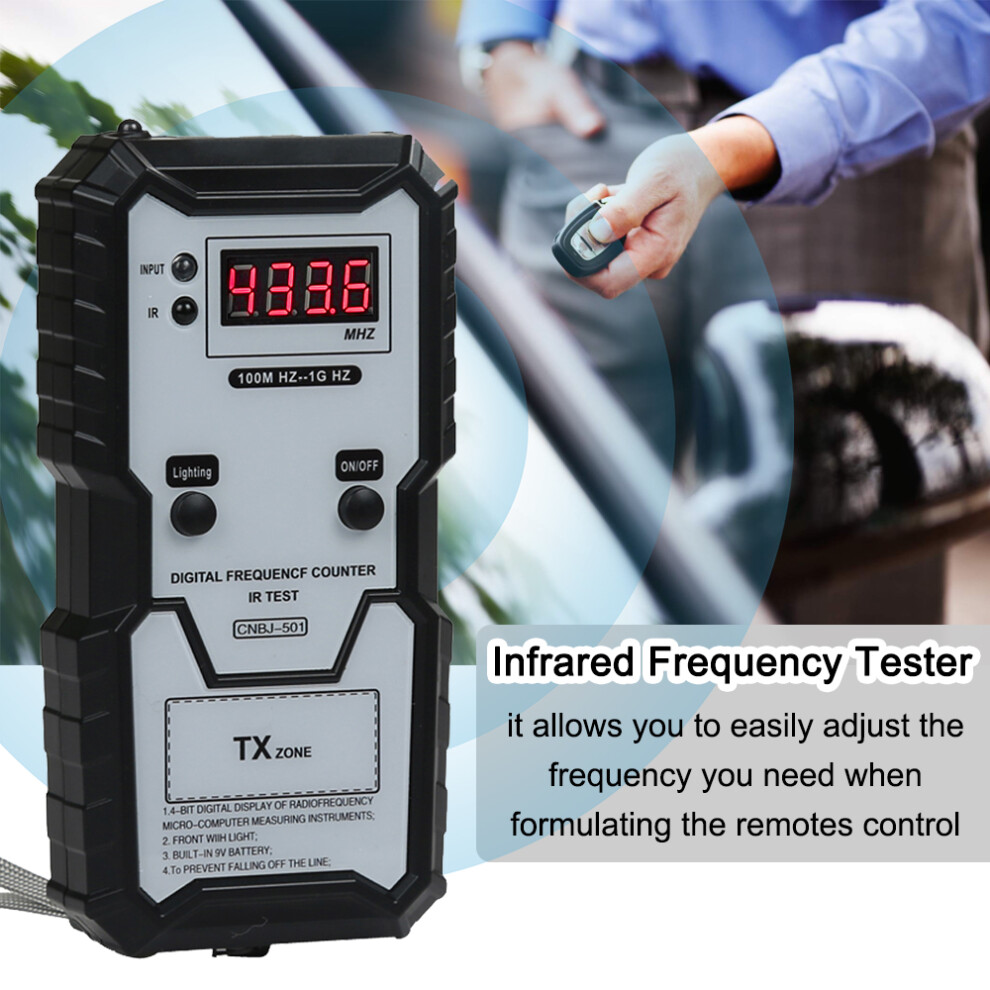 Infrared Car Key Frequency Detector 100M-1Ghz Digital Counter With Light 3091354680557