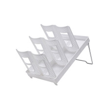 Space Saving Paper Cup Holder And Lid Organizers Foldable 6-Slot White Cup Dispenser For Home Or Cafe Double-Row